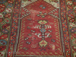 This circa 1875 Melas Turkish Prayer Oriental rug #8158 measures 3’2” X 3’10”. The condition of this rug is ‘as is’. Good for it’s age.  In the center of the prayer  ...
