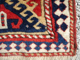 #5625 Borchalou Kazak Antique Caucasian Rug This antique Caucasian Borchalou Kazak rug measures 5’4” x 7”. It is a nice big Kazak and the only prayer Borchalou i have ever seen. The  ...