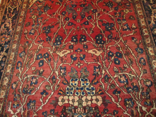 This circa 1920 Tabriz Oriental Rug #8132 measures 4’10 x 7’0”. It is a very lovely full pile prayer rug with an overall floral design. There is an urn with a huge  ...