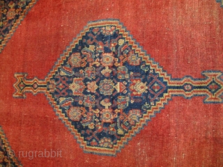 Antique Senna rug 2’0” X 2’11” #8095
This third quarter 19th century Senna rug measures 2’0” X 2’11”. It has a beautiful red field with a blue pulled diamond medallion with a white  ...