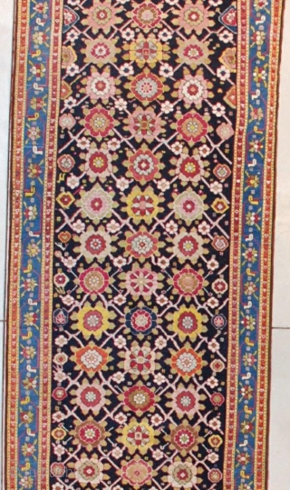 #7628 Karabaugh Antique Caucasian Rug 

This first half 19th century Karabaugh antique Oriental Rug runner measures 3’5”  X 16’2” ( 106 x 494 cm). It has a really lovely Minekani design.  ...