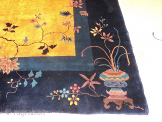 #7541 Art Deco Chinese Rug

This circa 1920 Mandarin Chinese Art Deco Oriental Rug measures 10’0” X 13’3” (304 x 405 cm). It has a yellow gold field with a floral motif in  ...