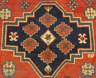 KAZAK CARPET, 1890-1910
Overall- 63 3/4" x  95 1/2"                        