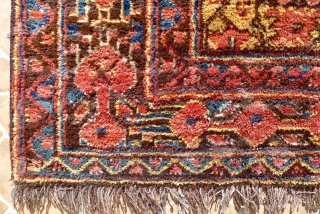 Ersari Beshir Main Carpet,10.8 x 4.9ft. (330 x 150 cm) circa 1880 Classic design with six linked medallions on a mixed blue   and dark brown ground.  Main border with  ...