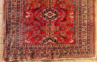 Kuba rug, 7 ft x 4.5ft. (216 x 134 cm.) Around 1900. The design with an interesting version of the Gollu Chichi pattern, that shows affinity with both Seichur and Perepedil Kuba  ...