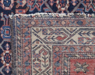 Antique Endjelas/Enjelas rug, 6.4 x 4.6ft. circa 1900,  from  Simin-e Abaru, a village with flat stone houses, south of Hamadan. Enjelas rugs are generally considered mere utility rugs. Hence, the  ...