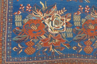"Gol Farang" (french rose) Afshar Rug 183 x 158 cm. ( 6 ft. x 5.2 ft. ) Sirjan region, SE Persian, Circa 1900.  Highly decorative  Afshar rug with stylized roses  ...