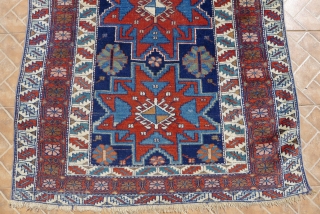 Lesghi Rug with classic star design, probably original Lesghi- Shirvan  region. 175 cm x 116 cm. ( 5.7ft x 3.8ft) early 20 th. century.
Excellent colours and full-piled condition with one small,  ...