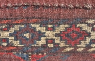 Yomud Torba, probably Igdyr subgroup, 40 x 78 cm. 
Excellent full-piled condition with original kilim backside. $200 incl. insured postage worldwide.


            