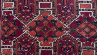 Salor or Saryk Torba, 125 x 55 cm. late 19 th. century. Kejebe design. Thick, heavy pile. Excellent colours              