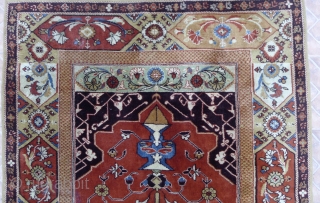 An Ottoman style' single-niche' Transylvanian Rug, originally from western Anatolia, 17 th. century.  Presently sparsely reproduced in the Konya region workshops in the mid 20 th. century. This example with a  ...