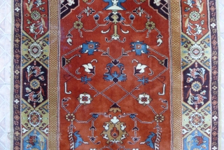 An Ottoman style' single-niche' Transylvanian Rug, originally from western Anatolia, 17 th. century.  Presently sparsely reproduced in the Konya region workshops in the mid 20 th. century. This example with a  ...