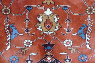 An Ottoman style' single-niche' Transylvanian Rug, originally from western Anatolia, 17 th. century.  Presently sparsely reproduced in the Konya region workshops in the mid 20 th. century. This example with a  ...