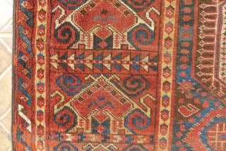 A Beshir Cloudband Main Carpet, Amu Darya region, Turkestan.  348 x 154 cm. 3rd. qtr. 19 th. century.
A few areas of wear and (corner) repair.
       