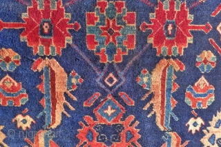 Zagly Kuba rug with an attractive variation of the Afshan pattern, 190 x 145 cm. circa 1930.
Finely knotted with glossy, local mountain wool.
In excellent  full-piled condition with one small repair.
Original unwrapped  ...