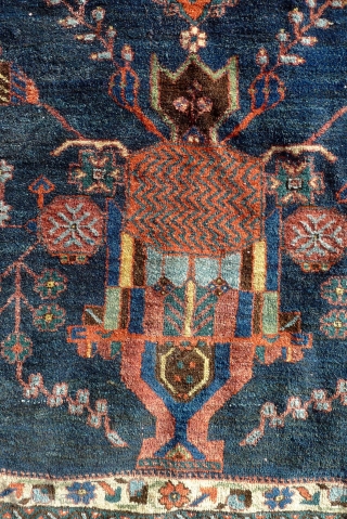 Antique Vase Afshar, Sirjan region, SE Persian.  188 x 152 cm (6.2ft x 5ft) circa 1900
Nice and clean condition. Original side cords (needs re- wrapping).
       