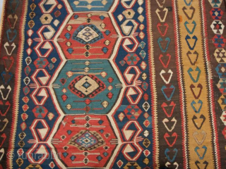 Antique Caucasian Kilim Fragment

Antique Caucasian kilim - Kelim fragment featuring traditional geometric motifs and vibrant colors. Shows signs of age with small holes and wear.

Size: 198 × 137 cm
    