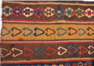 Antique Caucasian Kilim Fragment

Antique Caucasian kilim - Kelim fragment featuring traditional geometric motifs and vibrant colors. Shows signs of age with small holes and wear.

Size: 198 × 137 cm
    