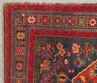 Caucasian Kuba rug with bird motifs, late 19th century – border wear, small hole near a corner – 180 × 124 cm.           
