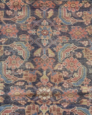 Antique Zencan Carpet from Persia. Great example of Kurdish tribal weaving. Famous herati motif pattern. Circa 1900s. 62 x 230 cm. Wool on wool with vegetable dye. Low pile and repaired and  ...