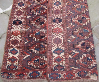 Rare and colorful early 19th. century Chodor Chuval-Gul main carpet with silk highlights, 102" X 68"(259 X 173cm)               