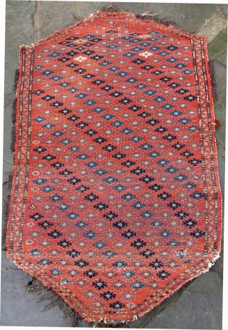 Finely woven rare Chodor trapping, early 19th. century, goat's hair warps, woolen wefting, good pile
48" X 31"[122X 79cm]               