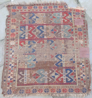 Early worn Yastik with wonderful colors, 32'' X 28''(81 X 71cm)                      