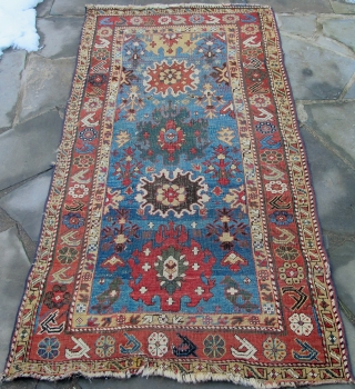 Avar rug with wonderful colors, circa 1800, 77" x 39"[196 x 99cm]                     