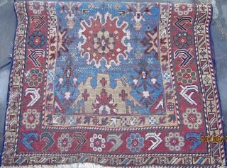Avar rug with wonderful colors, circa 1800, 77" x 39"[196 x 99cm]                     