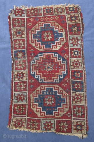 Silky and supple Yastik with Memling Guls, 35" X 20"[89 X 20cm]                     