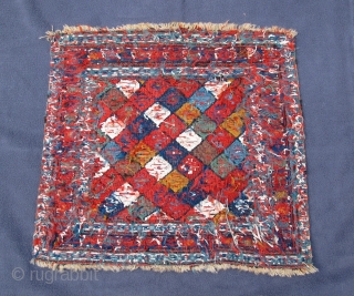  Finely woven Qarabagh soumak saddlebag face, all whites are cotton, 19th. century,20" X 18"[51 x 46cm]                