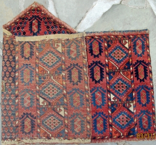 Unusual heptagonal Ersari Asmalyk in mint condition, circa 1800, 49"X 29"[125 X 74cm]                    