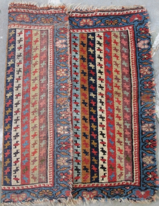 Very finely woven N.W. Persian Bag-Face with extraordinary  colors, Ca. 1840,
23'' X 20''(59 X 51cms)                 