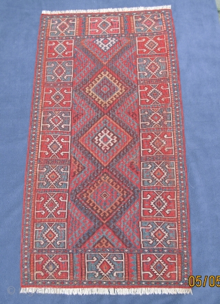       Finely woven colorful Rare Eastern Anatolian Yastik, mint condition,
      42"X 24"[107 X 61 cms] Ca. 1800, I've not seen another like  ...