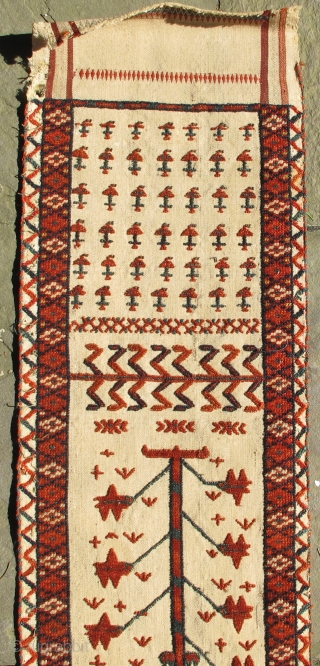 Early Tekke tent-band fragment, very good condition, 19th. century,79'' X 11 1/2''(200 X 29 cms)                  