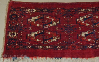 Tekke Torba with interesting tertiary elements and wonderful colors in excellent condition, 19th. century,
50'' X 18''.                 