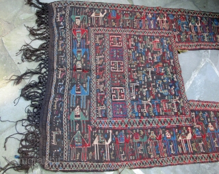 Rare and beautiful early 19th. century Horse Cover, natural colors,Azerbaidjan,70" X 50" [178 X 127cm]                  