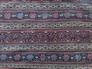 A Beautiful old Afshar chuval(storage bag) circa 1930-40,a wonderful range of natural dyes, with a unique star design, in excellent condition for the age.         