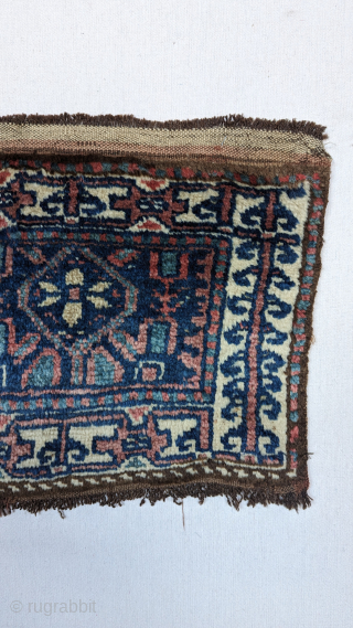 A rare Kurd carpet mafrash panel with an unusual baluch Minakhani design. The age is approximately 1910, its has the most luxurious wool quality, with a wonderful color range with turquoise blues,  ...