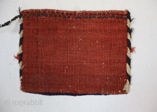  Exceptionally fine and unique Afshar small purse, made by a woman in E. Persia circa 1890-1910. It has a beautiful, stylized design with great overall colors in natural dyes. The intricate  ...