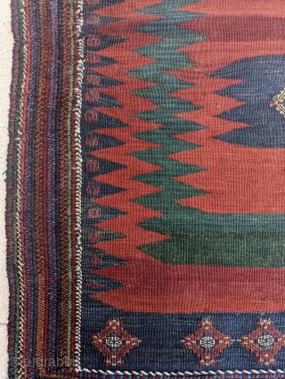 Afshar sofreh with lovely colours and nice abrash. Very good condition.                      