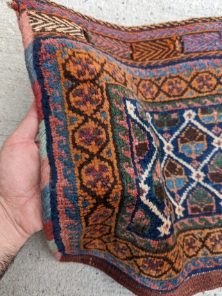 A nice Afshar chanteh(personal bag)complete piece with back.size1'4" by 1'8"                       