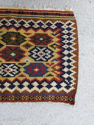 An Antique Qashqai Mafrash panel or small sampler, excellent condition,greats colors and design.size 1'5" × 1'11"                 