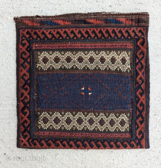 A fine Taimuri Baluch chanteh(personal bag)
N.E.Persia,Circa 1900 or before, Great Aesthetics  excellent condition, size 1'7" × 1'7"               