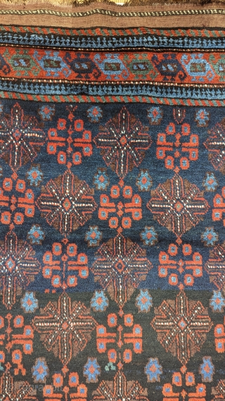 Antique Kurd carpet, circa 1900, with a beautiful range of natural dyes, size 4' by 7', in excellent condition. You can directly contact us at rubiadarya@mymts.net       
