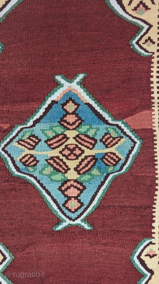 Antique small Bijar Kilim, circa 1930 or before, in excellent condition with a wonderful range of natural dyes, size 2`6" by 3`1", you can contact us directly at rubiadarya@mymts.net    