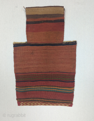 A Dynamic Baluch saltbag, made in the mix technique weave, from late 19th century, with all natural dyes. The henna red dye is high unusual for Baluch of this era and the  ...