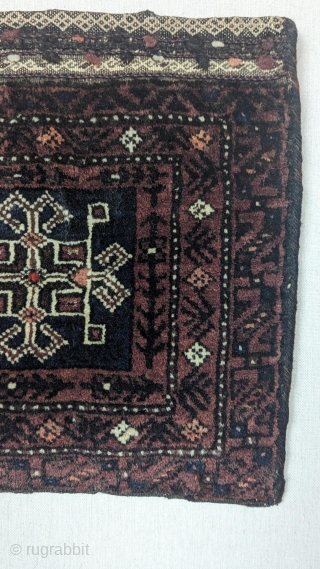 Fine Baluch carpet Chanteh(personal bag) with silk highlights, woven by the Timuri Baluch tribes of E.Persia, circa 1900, has a beautifully decorated back kilim. A wonderful range of natural dyes has been  ...