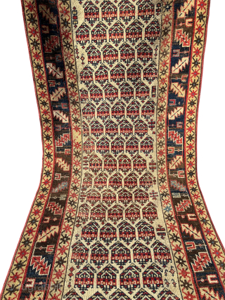 An antique North West Persian runner With a Very Good Size With Few Professional Restoration Size 400/85. Contact me directly knaqeebullah489@gmail.com            