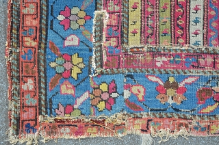 Karabagh Stripe Carpet Fragment, 94 x 176 cm, beautiful on the wall.                     